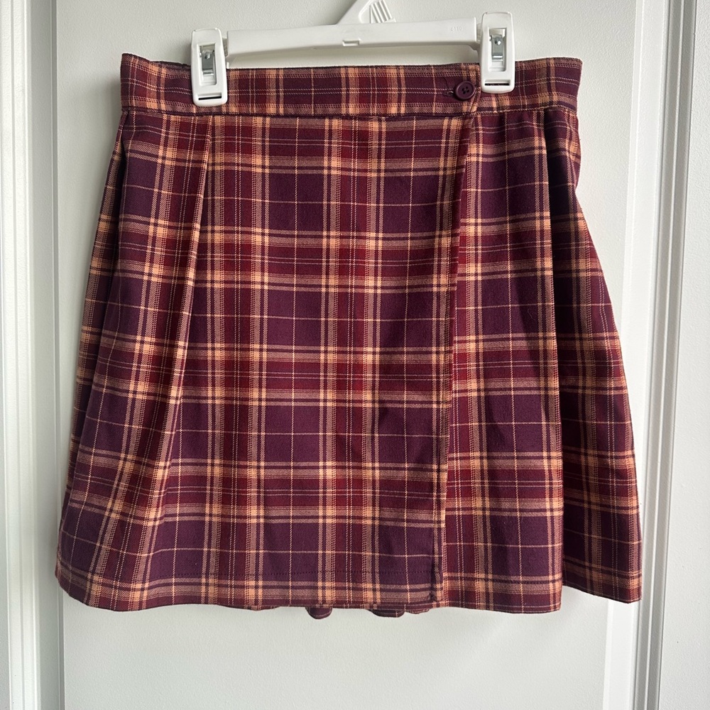 Empyre Vanessa Red & Burgundy Plaid Mini Skirt